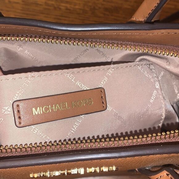 Michael Kors Avril Small Top Zip Satchel Crossbody MK Signature - Picture 12 of 16